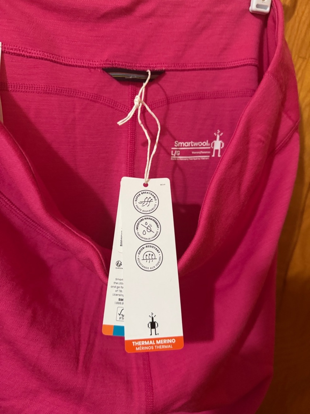 Smartwool 240 merino classic base layer Bright Pink Merino Blend Leggings - Picture 5 of 5